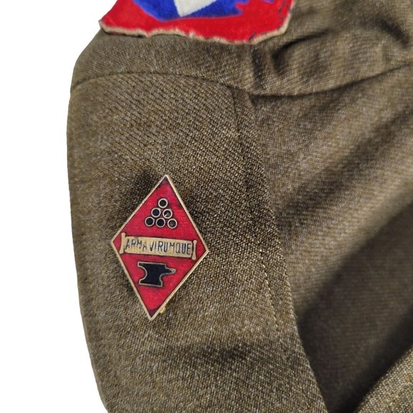 Korean War US 5th Army Ike Jacket A5 Ordnance Replacement Training Center DI Pin - Picture 5 of 12